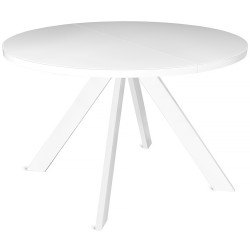 Стеклянные столы белого цвета. DANTON 120D стеклянный обеденный стол