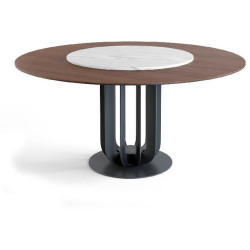 Деревянные столы со столешницей круглой формы. ROTOR 180 деревянный обеденный стол