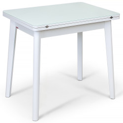 Стеклянные столы белого цвета. БЕЙСИК 68 стеклянный обеденный стол