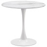 Кофейный столик Тулип 80х73 мрамор белый / белый