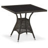 Обеденные столы для дачи Плетеный стол T197BNS-W53-80x80 Brown