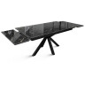 БИРГЕР-160 раздвижной обеденный стол со столешницей из керамогранита на металлическом каркасе, max длина 225 см