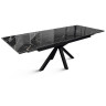 БИРГЕР-160 раздвижной обеденный стол со столешницей из керамогранита на металлическом каркасе, max длина 225 см