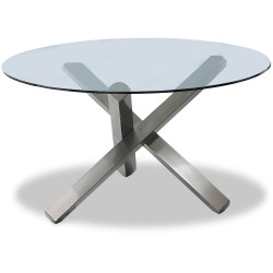Стеклянные столы со столешницей круглой формы. BZ-951 стеклянный обеденный стол