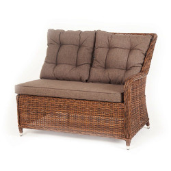 "Бергамо" плетеный левый модуль дивана, цвет коричневый