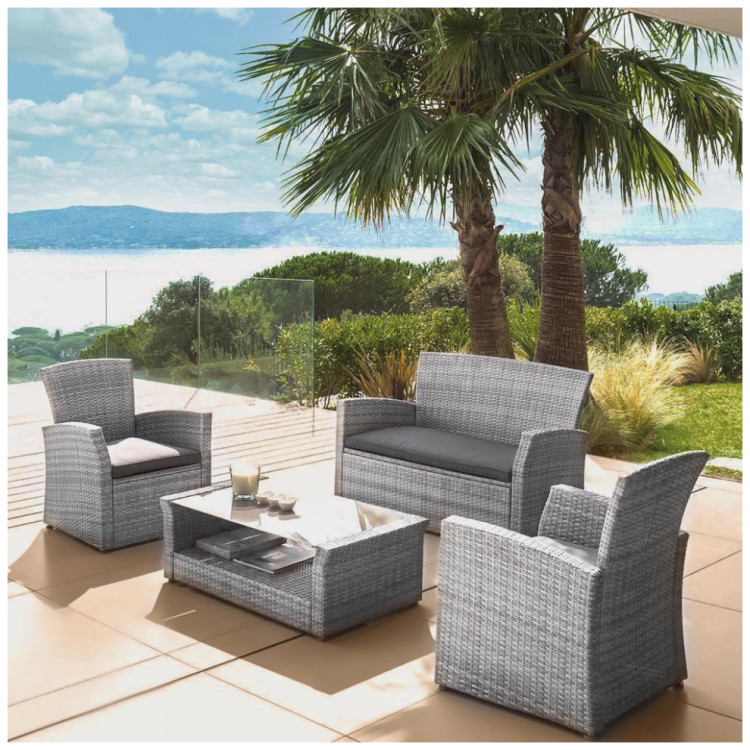 Садовые комплекты для отдыха Комплект мебели с диваном AFM-405B Grey