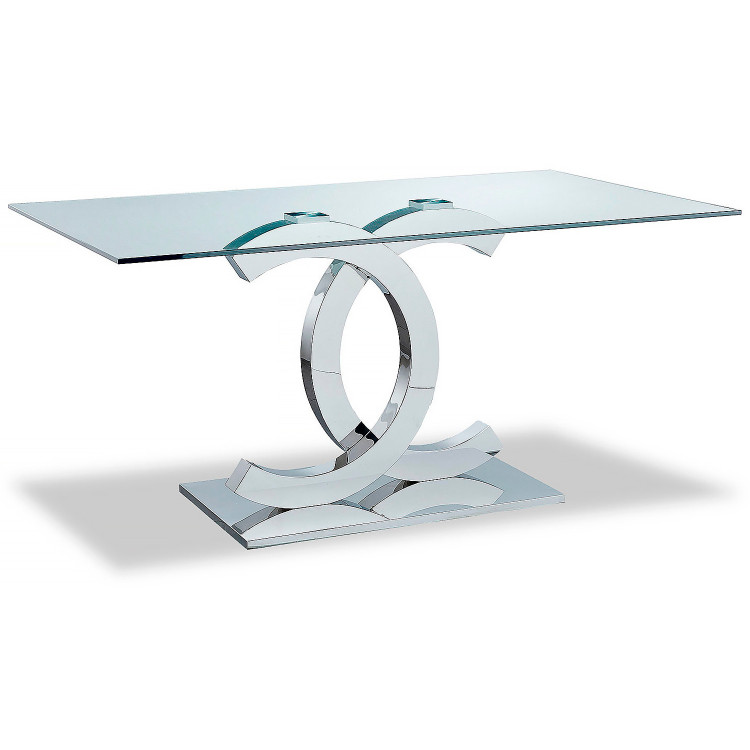 FT-151 CHANEL обеденный стол со стеклянной столешницей, длина 160 см