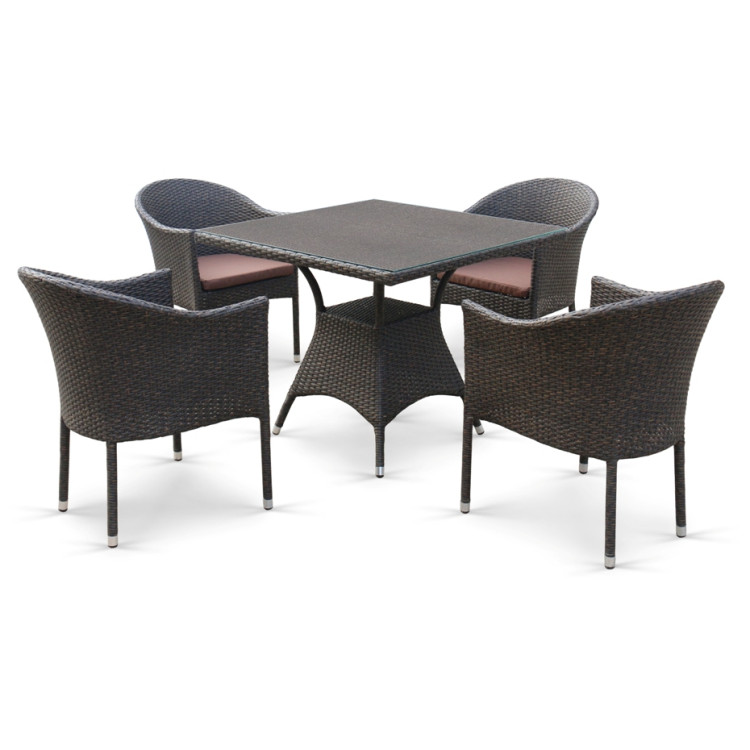 Садовые обеденные группы Комплект плетеной мебели T197BT/Y350A-W53 Brown (4+1)