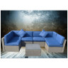 Мебель из искусственного ротанга Плетеный модульный комплект YR822C Grey (подушка синяя)