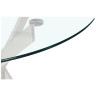 Стеклянные столы DT631 Стол обеденный стеклянный D110, основание металл белый