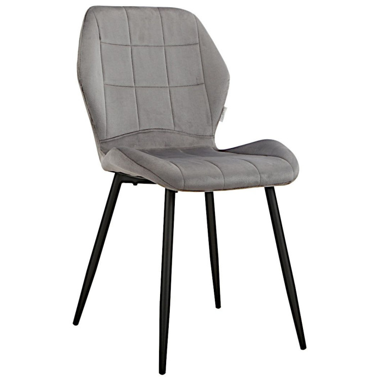 Стулья DC827 Стул мягкий, ТЕМНО-СЕРЫЙ#G62-40 велюр, каркас металл черный КРУГЛЫЙ