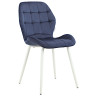 Стулья DC829 Стул мягкий, ТЕМНО-СИНИЙ#G62-58 велюр, каркас металл белый КРУГЛЫЙ