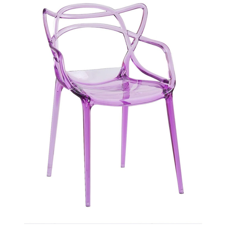Стул-кресло DC459 Стул пластиковый литой, прозрачный СИРЕНЕВЫЙ