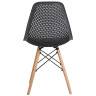 Стулья DC122 Стул пластиковый перфорированный, ЧЕРНЫЙ#3010, каркас бук