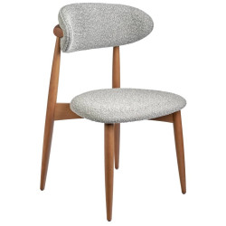 Стул Lucas светло-серый букле с ножками цвета орех