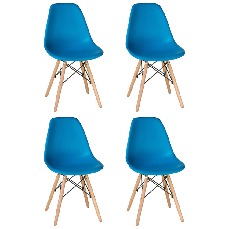 Обеденные стулья и табуреты Набор 4 шт Стул обеденный DOBRIN DSW, ножки светлый бук, цвет голубой (BE-02)