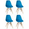 Обеденные стулья и табуреты Набор 4 шт Стул обеденный DOBRIN DSW, ножки светлый бук, цвет голубой (BE-02)