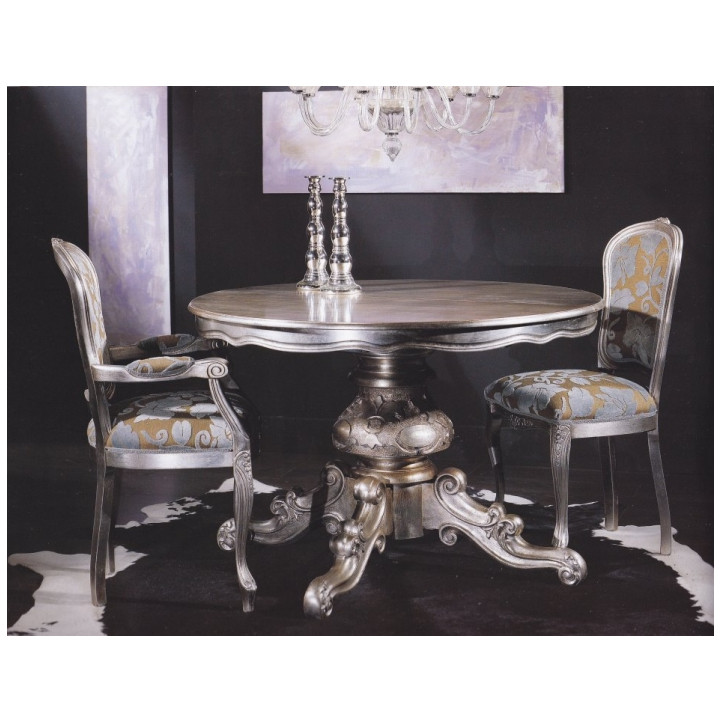 Стулья BELLO SEDIE 3004/SR Стул, SILVER LEAF серебро/ ткань UPH GENE 3099 COL BLACK СКИДКА 50%