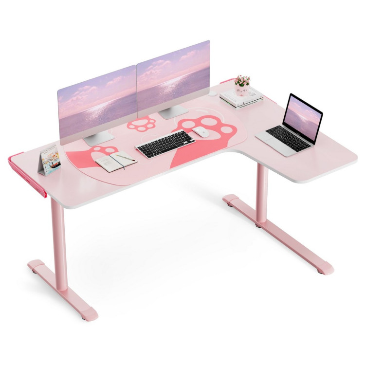Компьютерные столы Стол письменный (для компьютера) угловой EUREKA ERK-L60R-PK-V2 (правый), розовый