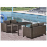 Садовые обеденные группы Обеденный комплект плетеной мебели с диванами T256A/S59A-W53 Brown