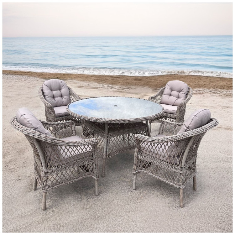 Мебель для летнего кафе Комплект мебели T219/LV-217 Beige (4+1) с подушками в комплекте