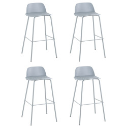 Барный Mist пластиковое сиденье, серо-голубой, ножки металл