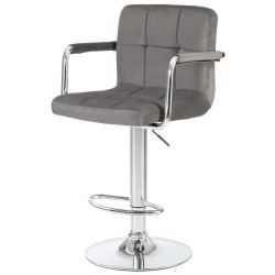 Полубарные стулья недорогие. DOBRIN KRUGER ARM серый  Стул полубарный