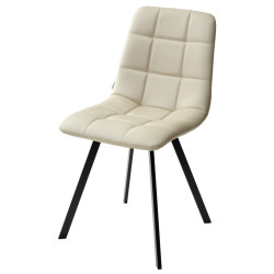 Стул CHILLI SQUARE HK017-02 серо-бежевый, PU/ черный каркас М-City