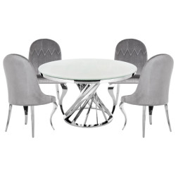 обеденные группы для гостиной. АГАН серый / белый Обеденная группа