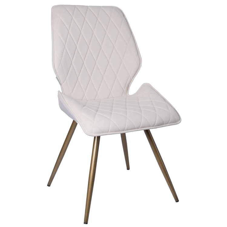 Стулья DC231 Стул мягкий поворотный 180, ВАНИЛЬНЫЙ#M420-02 велюр, каркас металл, бронза КРУГЛЫЙ