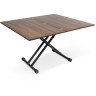 B2166 стол-трансформер с раскладной ламинированной столешницей под дерево, цвет темный орех