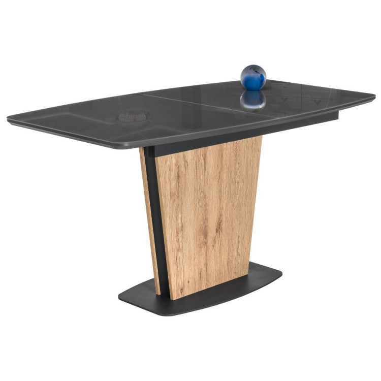 ТЕОН обеденный стол со стеклянной столешницей, цвет графит