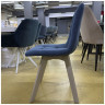 Выставочные образцы. Стул кухонный КОМФОРТ Х4, обивка ткань грета блю, ножки дерево капучино