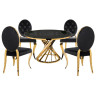 Обеденная группа ВАНДЕР (black / gold), цвет черный / золото