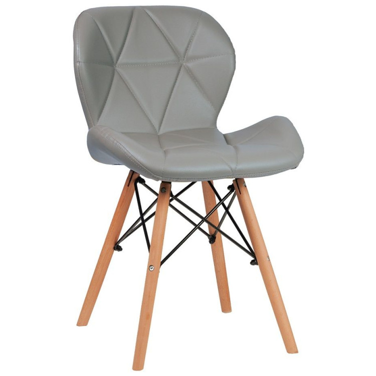 Стулья GH607/DC777 Стул мягкий, СЕРЫЙ экокожа, каркас массив бука