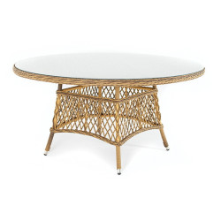 "Эспрессо" плетеный круглый стол, диаметр 150 см, цвет графит