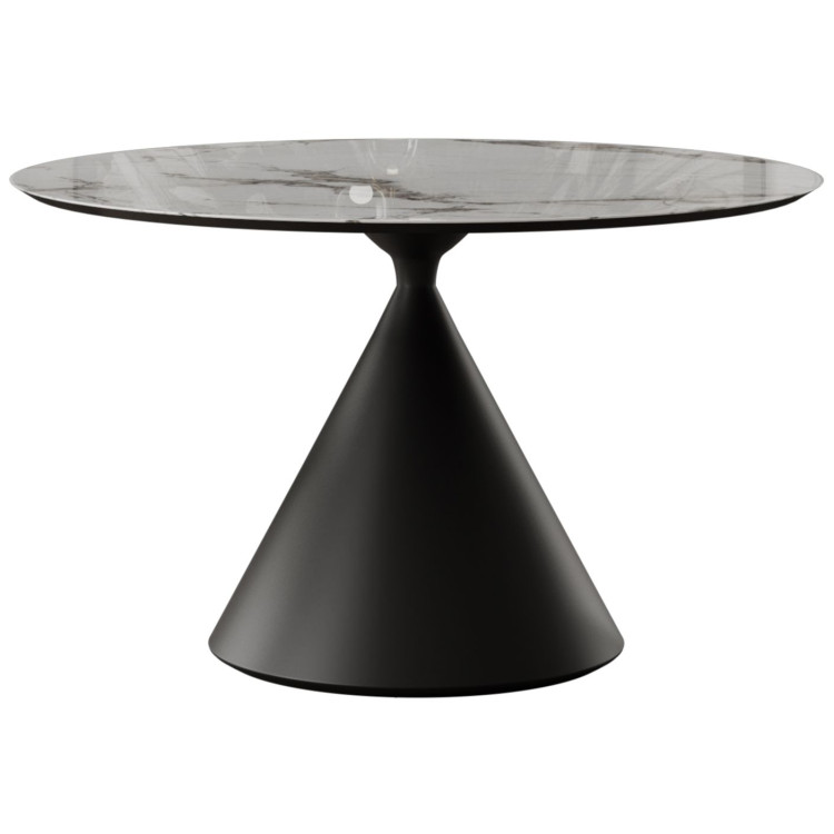 Стол круглый AXIS 120, керамика глянцевая, белая