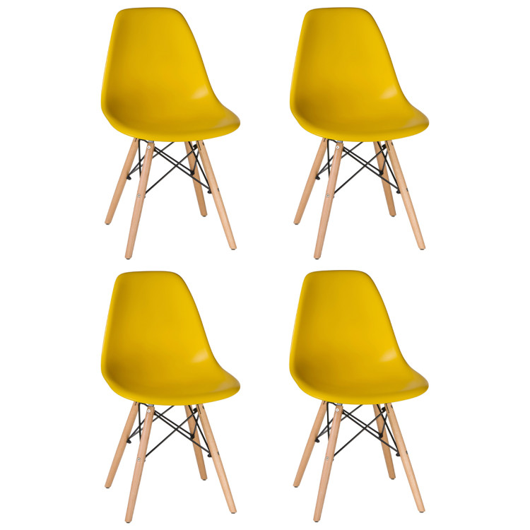 Стулья Набор 4 шт Стул обеденный DOBRIN DSW, ножки светлый бук, цвет жёлтый (Y-01)