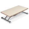 B2323-2 раскладной журнально-обеденный стол-трансформер со стеклянной столешницей, цвет бежевый