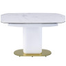 Керамические столы Стол обеденный раскладной Атриум MC22122DT, белый мрамор