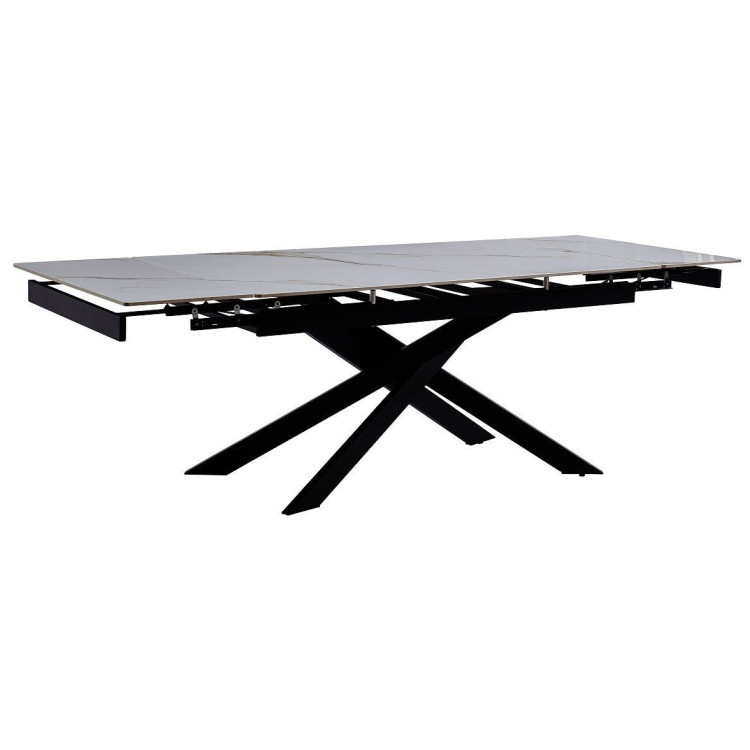 Керамические столы DT333 Стол раскладной Kass gold, 160-240/90*76, керамич. столешница, основ. металл черный