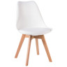 Стулья Набор 4 шт Стул обеденный DOBRIN JERRY SOFT, ножки светлый бук, цвет сиденья белый (W-02)