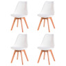 Стулья Набор 4 шт Стул обеденный DOBRIN JERRY SOFT, ножки светлый бук, цвет сиденья белый (W-02)