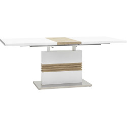 Стол обеденный Тампа раскладной 160-200*90 глянцевый белый обеденный стол