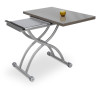 B2323-2 раскладной журнально-обеденный стол-трансформер со стеклянной столешницей, цвет серый