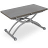 B2323-2 раскладной журнально-обеденный стол-трансформер со стеклянной столешницей, цвет серый