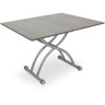 B2323-2 раскладной журнально-обеденный стол-трансформер со стеклянной столешницей, цвет серый