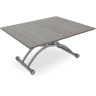 B2323-2 раскладной журнально-обеденный стол-трансформер со стеклянной столешницей, цвет серый