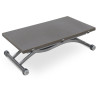 B2323-2 раскладной журнально-обеденный стол-трансформер со стеклянной столешницей, цвет серый