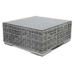 "Канти" столик плетеный кофейный из искусственного ротанга, цвет серый Садовый кофейный столик